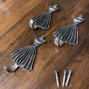 Set of 3 Anthropologie Silver Dress Hooks.